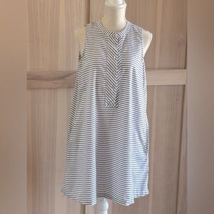 Beach Lunch Lounge Cotton Dress. Coverup | Nautical | Striped | Women’s Sz-XS